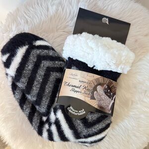 Cozy Black and White Slipper Socks